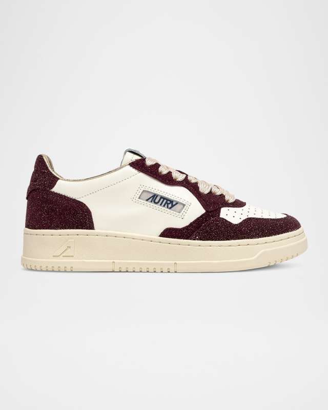 Medalist Mixed Leather Low-Top Sneakers